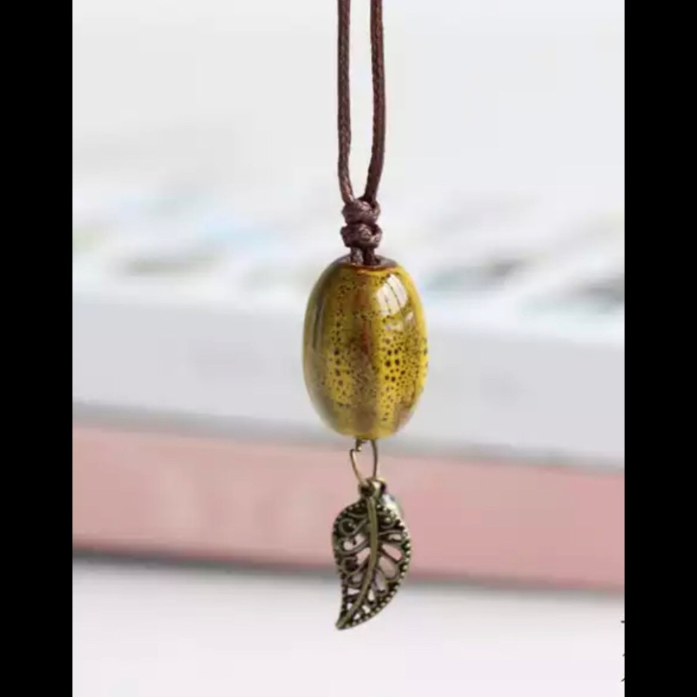 BoHo Adjustable Yellow Ceramic Bead Drop 🌼